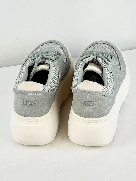Women's 9.5 UGG Marin Mega Lace Platform Suede Sneakers - Greyhound - Picture 6 of 9